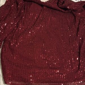 Sugarlips Burgundy Sequin Blouse